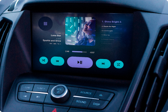 A Slint in-car infotainment UI