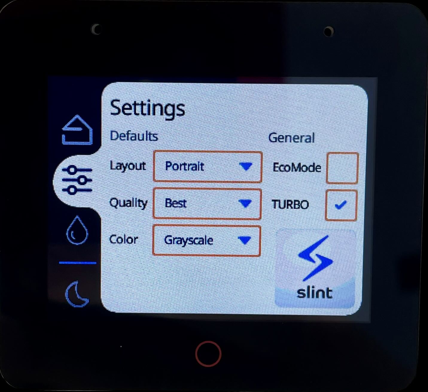 Slint running on an ESP32-S3 microcontroller
