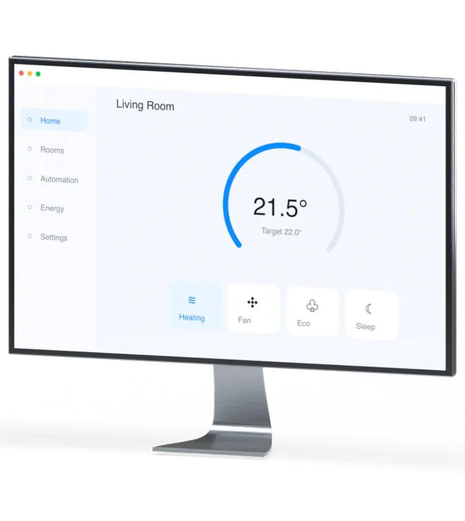 The same Slint UI running on a desktop monitor