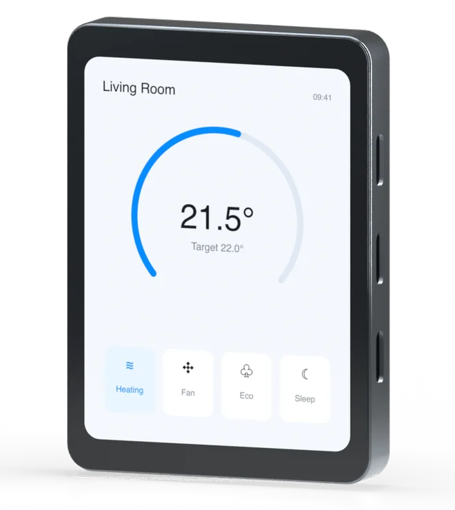 A Slint UI running on an embedded touch panel