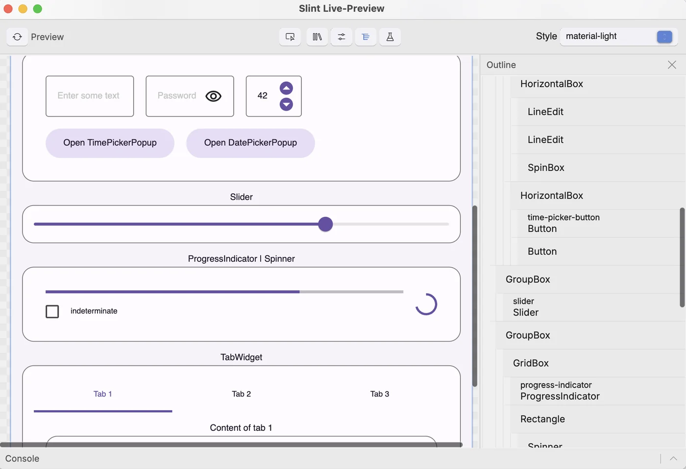 Screenshot of a the new outline side panel