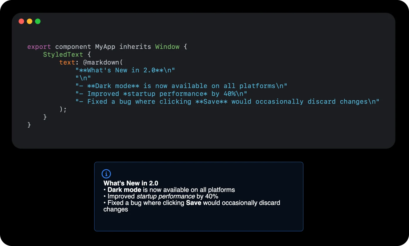 Screenshot of StyledText